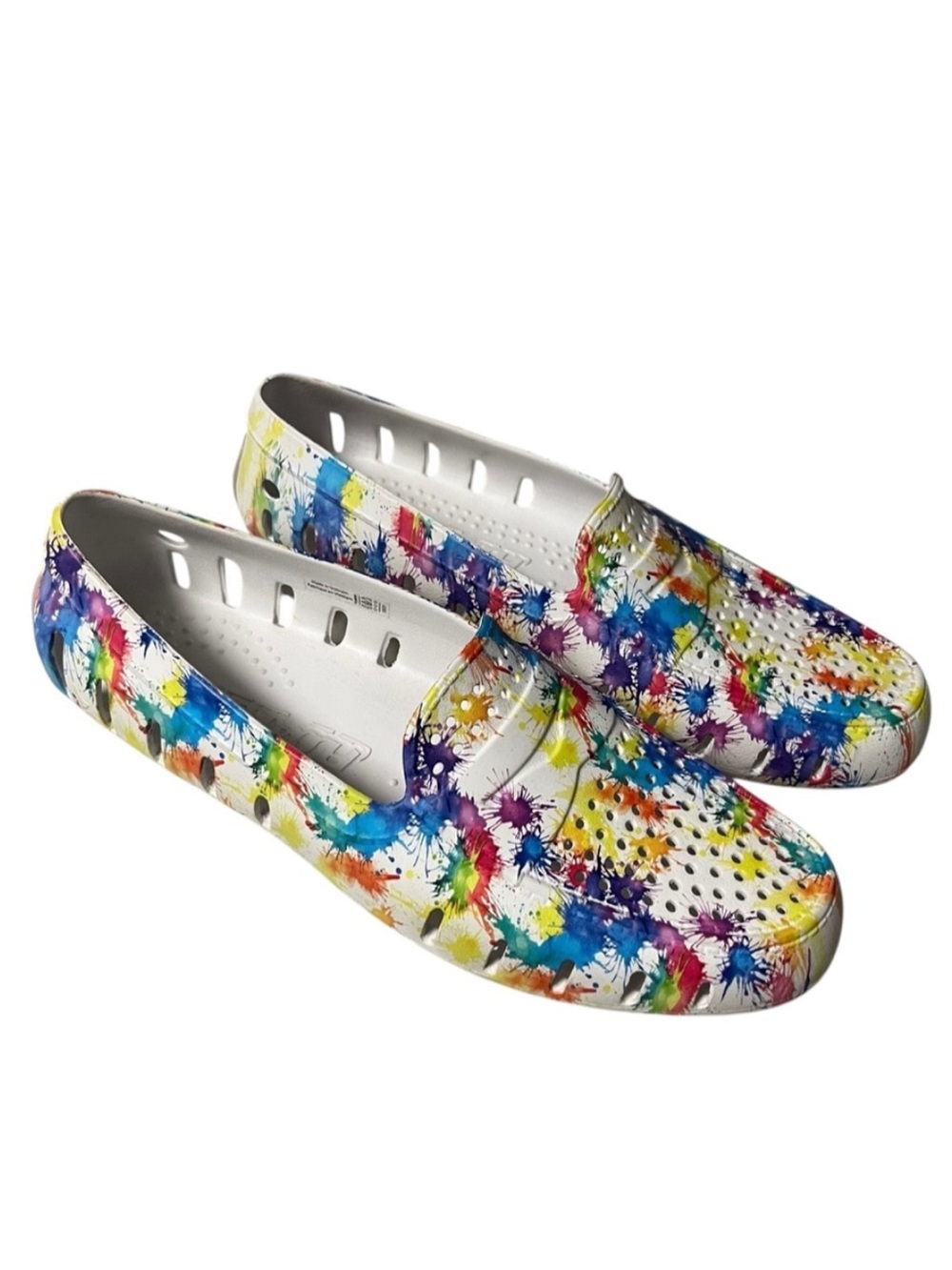 Floafers Posh Driver Loafers White Paint Splatter Slip On Men’s Size 12